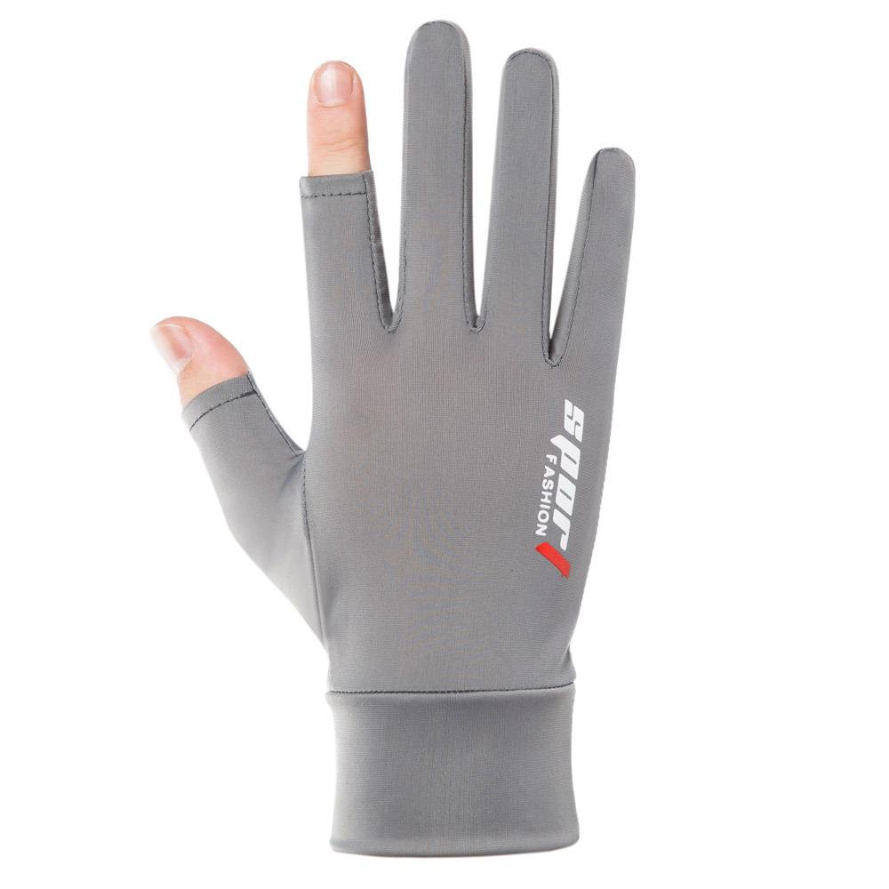 Sunscreen Gloves Thin New Spring and Summer Men and Women Outdoor Sports Half Finger Two Finger Fishing Touch Screen Fishing Gloves