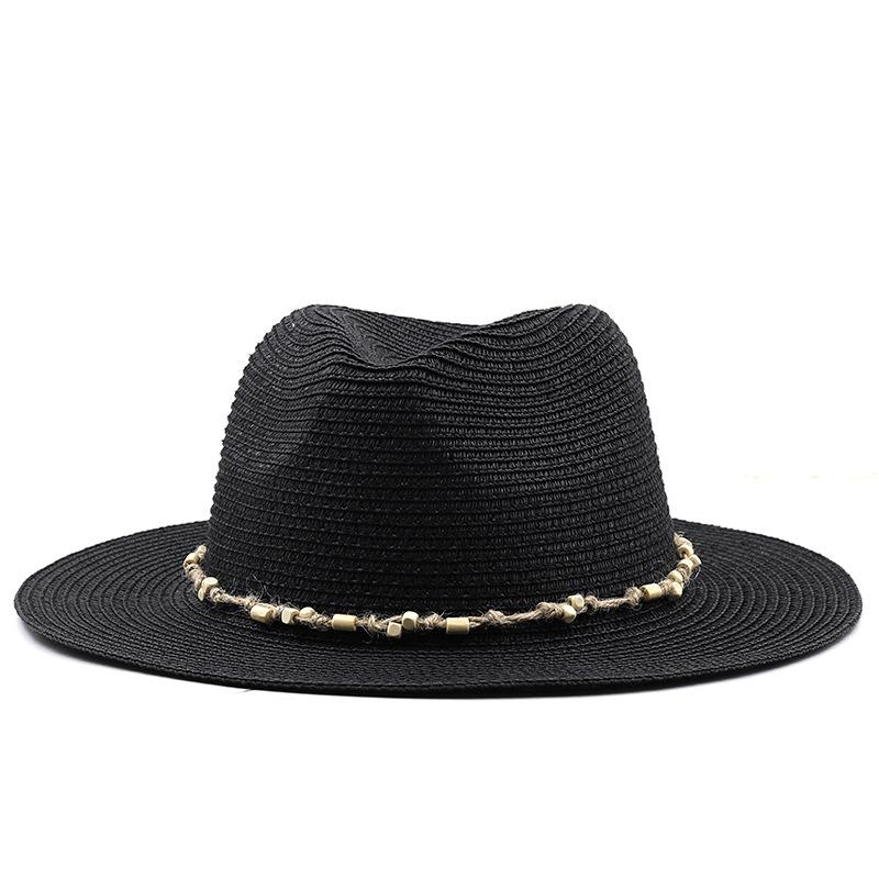 New chain jazz straw hat spring and summer men's and women's outdoor beach sun protection hat