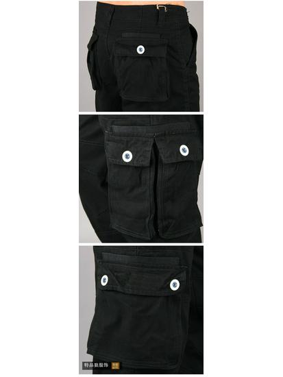 Herren Dicke Baumwollgurtbandhose, Mehrere Taschen, Lockere Passform, Übergröße Freizeit-Arbeitskleidung