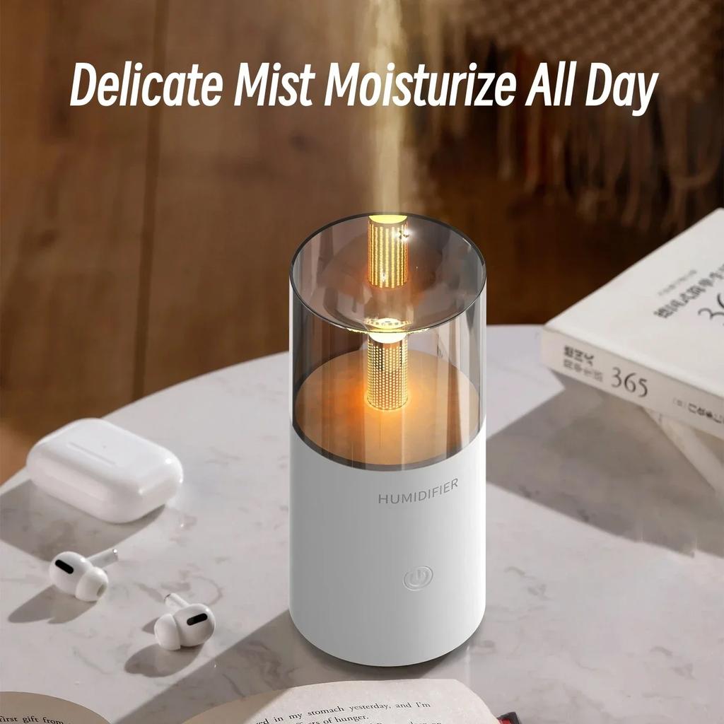 Kerzenlicht Aroma Diffusor USB Elektrisch Ultraschall Nebelmacher Luftbefeuchter für Zuhause Auto Mini Duft Ätherisches Öl Diffusor