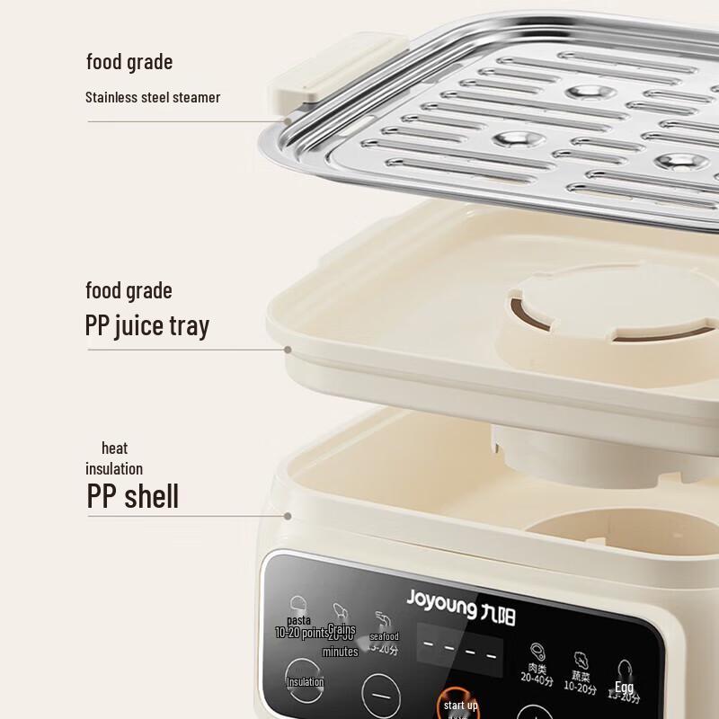 Joyoung 10L Double-Layer Stainless Steel Electric Steamer CN plug (adapter included)