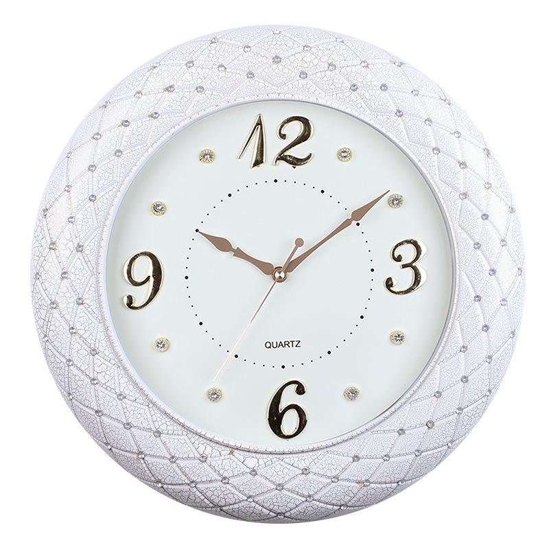 

Modern Light Luxury Clock Wall Clock Living Room High-end Simple Creative Clock High-value Decorative Table Hanging on The Wall Without Punching 46CM white, wall clock