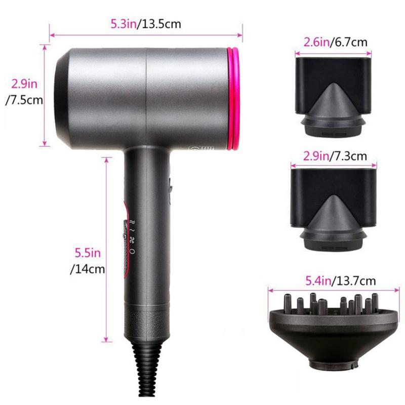 Difüzörlü Saç Kurutma Makinesi Fön Makinesi Tarak Fırçası 1800W İyonik Saç Kurutma Makineleri