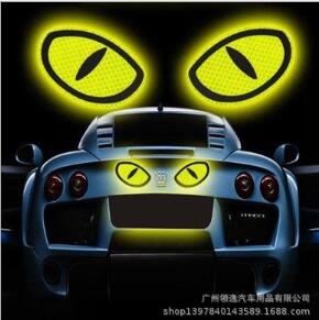 Reflective Sticker Big Eye Car Stickers Warning Tape Reflective Strips Safety Mark Car Door Bumper Sticker Accessories
