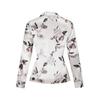 Women's Vintage Oil Painting Style Floral Print Shirt, Spring/Summer French Niche Long Sleeve Blouse, Elegant for Commuting