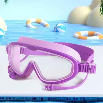 Big Frame Swim Children Goggles Anti-Fog Wide View Scuba Diving Swimming Glasses with Earplugs for Adult Youth Swim Eyewear