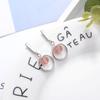 Orecchini alla moda semplici in argento sterling 925 con zirconi semplici rotondi e cristallo di fragola per donna Gioielli color argento S-E736