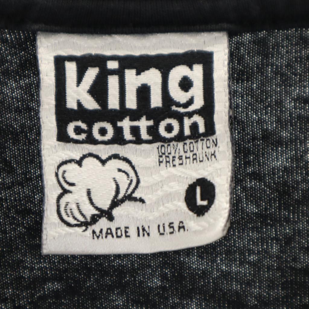 King cotton 90s Made in USA Old Short sleeve T-shirt L black Men's Used