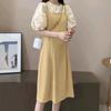 A-line Suspenders Dresses Women Dot T shirt Dress All-match Two Piece Set Dress  Student