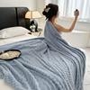 Affordable Luxury Solid-Color Double-Sided Fleece Blanket, Thickened Air-Conditioning Blanket, Nap Blanket, Sofa Throw