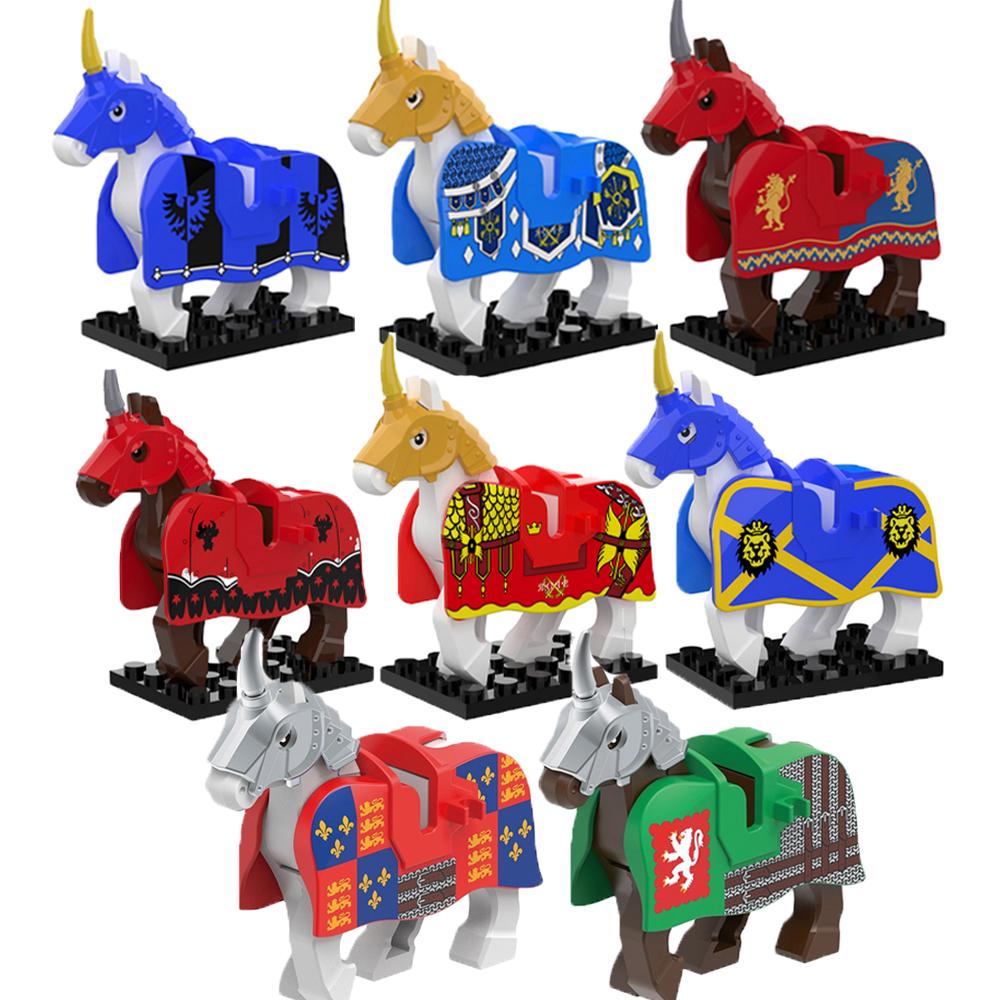 Medieval Zoo Building Blocks Character Accessories Mounts Animals Deer Elephants Camels Wolves Warhorses Bricks Toy Gifts K080