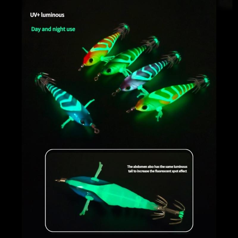Fishing Lures Shrimp Lures Baits Glow Jig Hook 5.5cm Glow Squid Jig Artificial Hard Baits Cuttlefish Hook