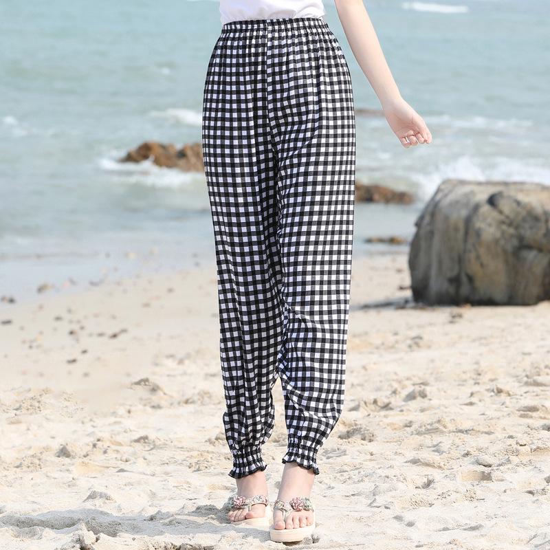 

Женские богемные хлопковые брюки-шаровары - Летние пляжные и москитонепроницаемые этнические в стиле фонарика XL