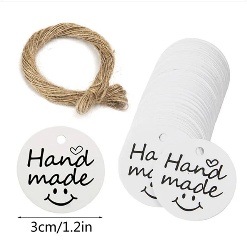 

100 шт. крафт-бумага ручной работы подарочные бирки для самостоятельного украшения вечеринки свечи гипсовая подарочная упаковка бирка бумага 100tag20m