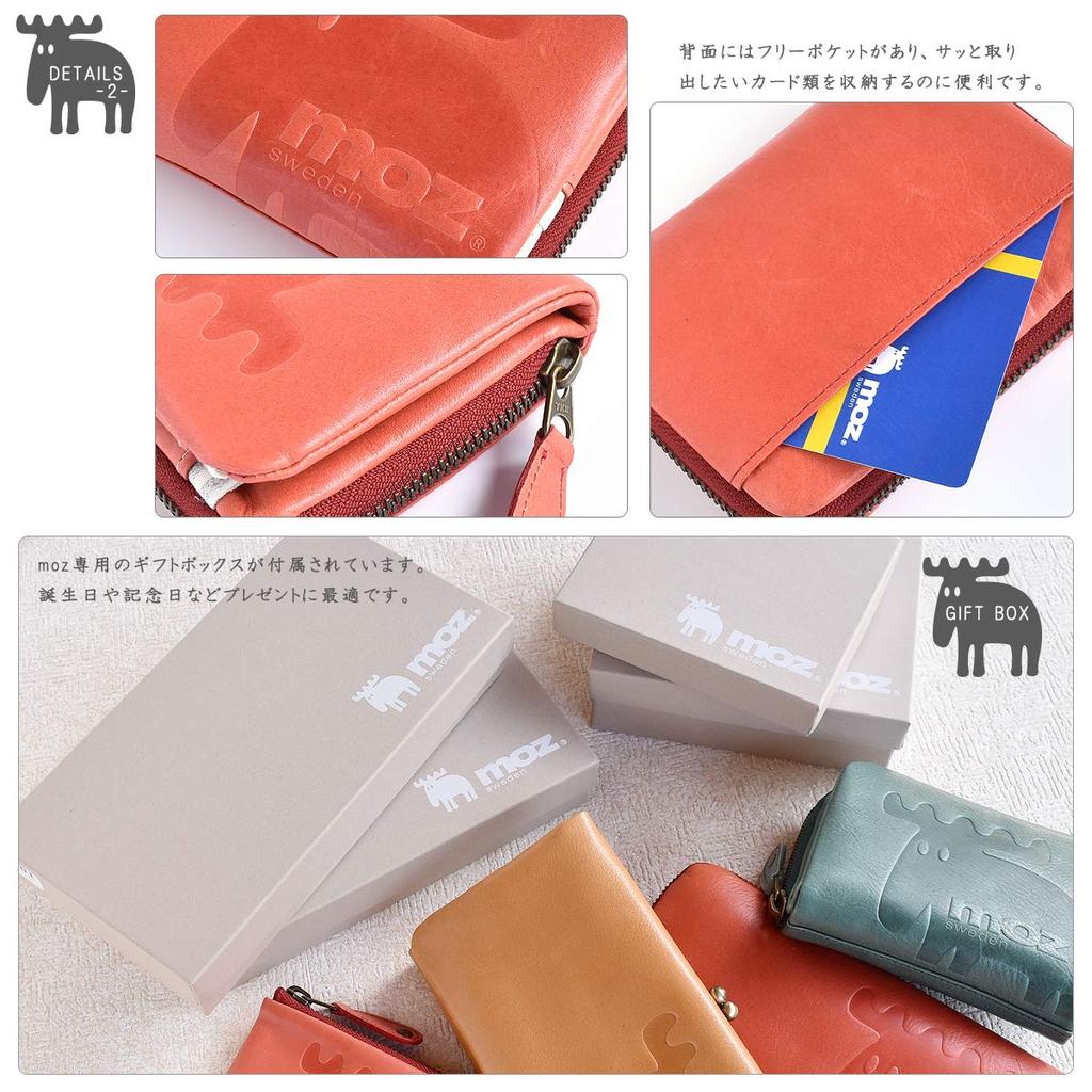 Moz Genuine Leather Bifold Wallet with Large Round and Coin Purse Women's Capacity, Zipper, [No. 86000] (Camel)