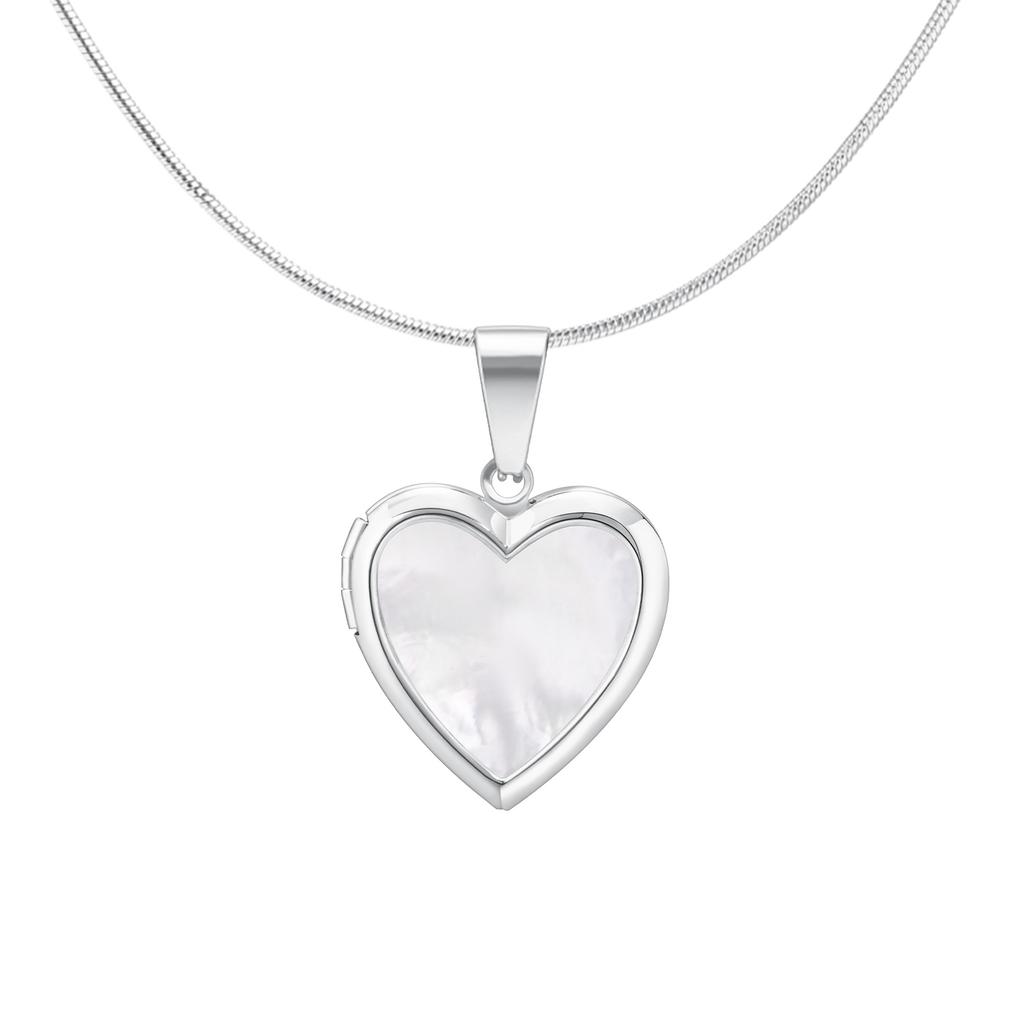 Women's Heart Shape Locket Pendant Necklaces Stainless Steel Snake Chain Necklace Trendy Jewelry Gift