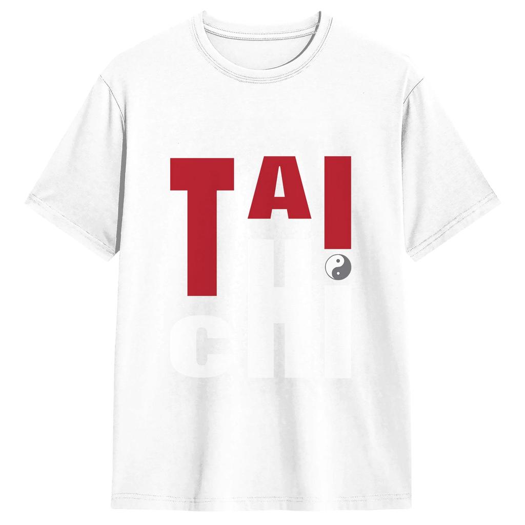 Unisexs TShirt Tai Chi Vintage Pure Cotton Tees Short Sleeve T Shirts Crewneck Tops 4XL 5XL 6XL