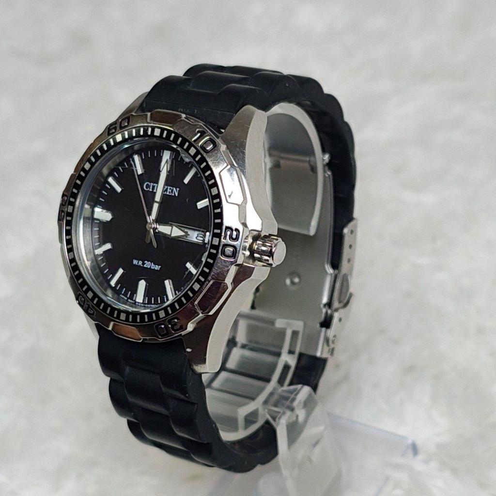Used CITIZEN Citizen men's watch 20bar diver's design black E101-S074215