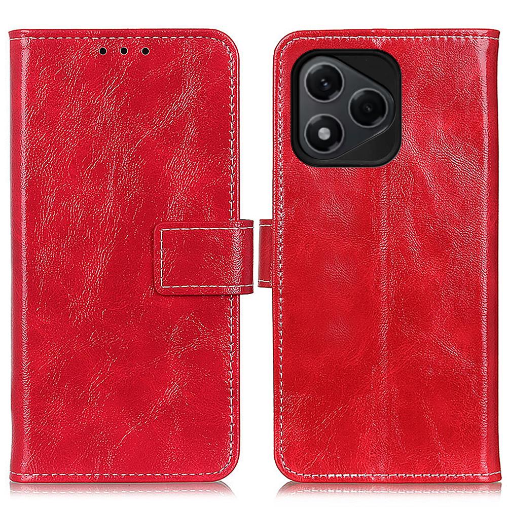 

Для Honor 400 Lite 5G Чехол Кошелек Кожаный Чехол для Телефона Текстура Crazy Horse Red