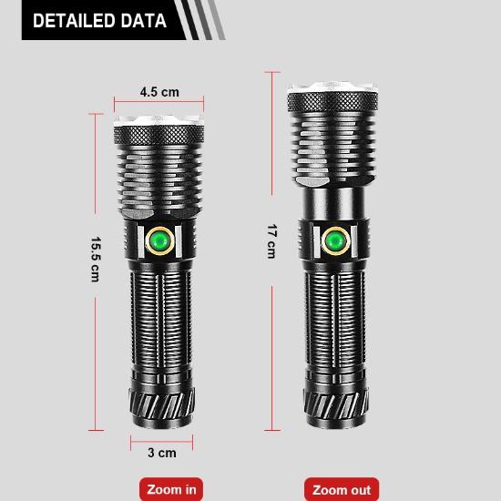 800000LM Flashlight 160W LED Ultra Powerful Torch Light Portable Lamp Long Range Flashlights Waterproof Lantern Zoomable Lamp