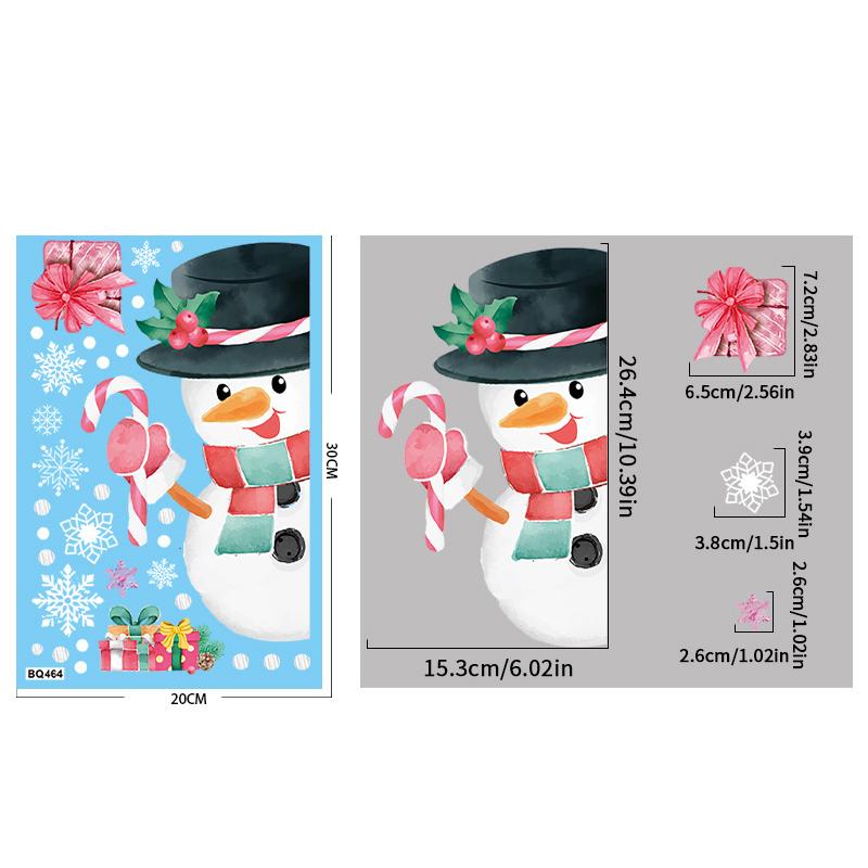 Removable Christmas Pvc Static Sticker Santa Window Stickers Beautify Snowflake Wall Decals New Year Party Glass Dress Up