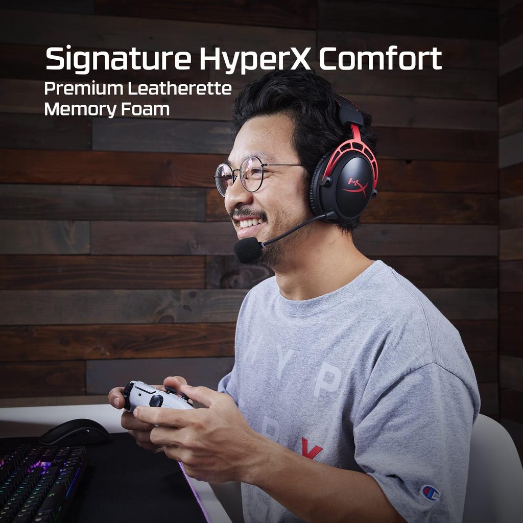 HyperX Cloud Alpha Wireless Gaming Headset with Battery Life and DTS for 300-Hour Audio, Red, PC/Switch (4P5D4AA)
