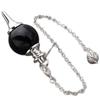Natural Crystal Semi-Precious Stone Pendant Necklace with Rolling Ball Pendulum