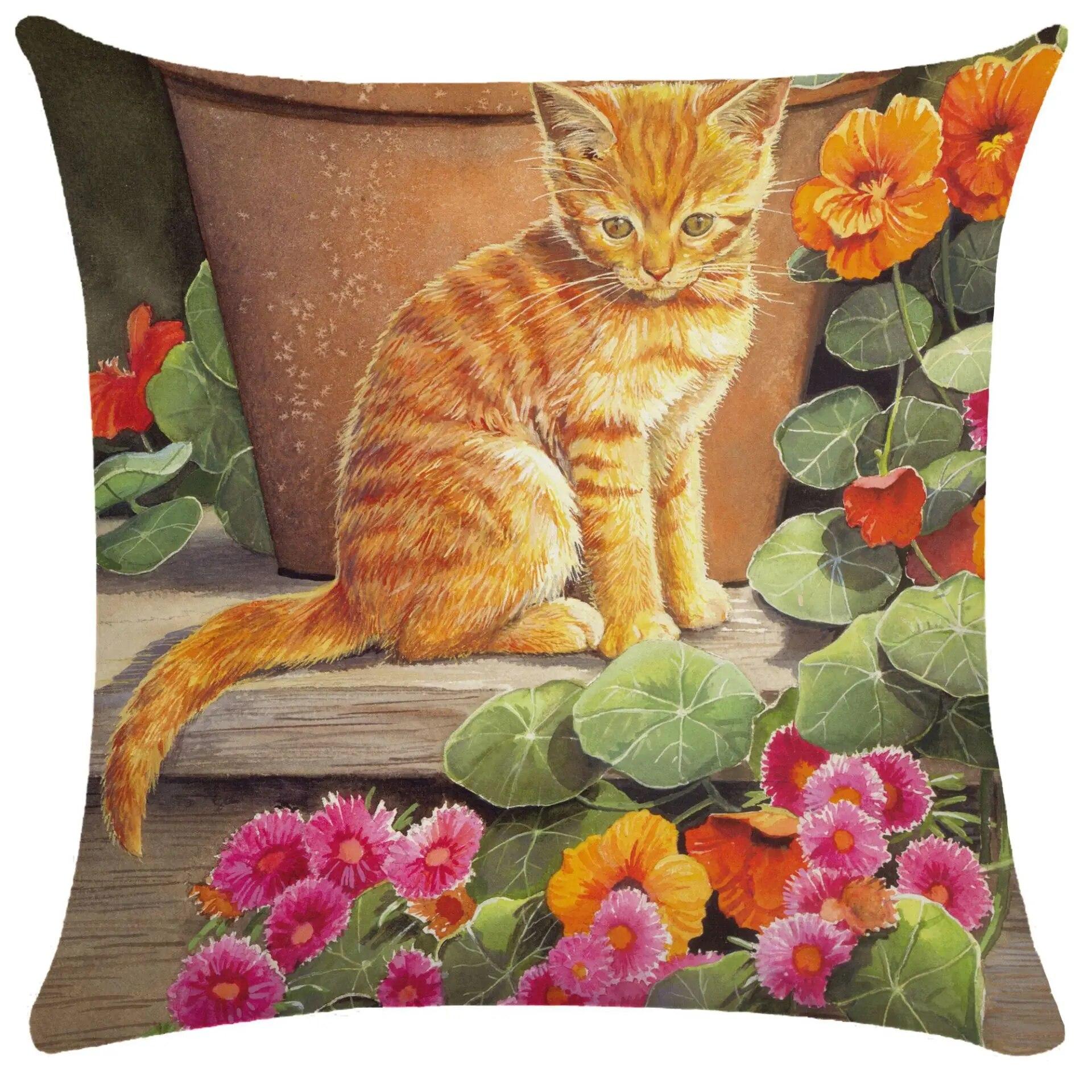 

Милая наволочка с котенком, забавная картина с котом, накидка для кровати, дивана, гостиной 40x40cm