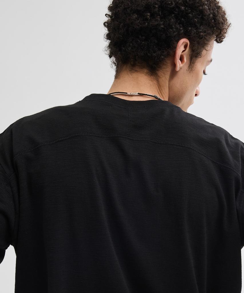 LEIRE Slub Back Line Long Sleeve T-Shirt [Black]