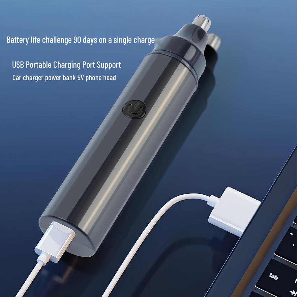 Rechargeable Portable Nose & Ear Hair Trimmer for Men & Women - Washable Electric Clipper