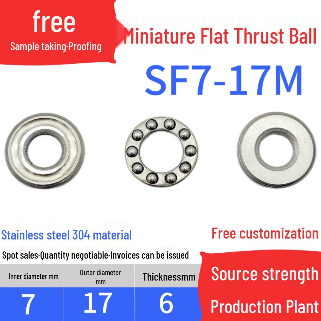 Stainless Steel 304 Miniature Thrust Ball Bearings (ID 2-12mm)