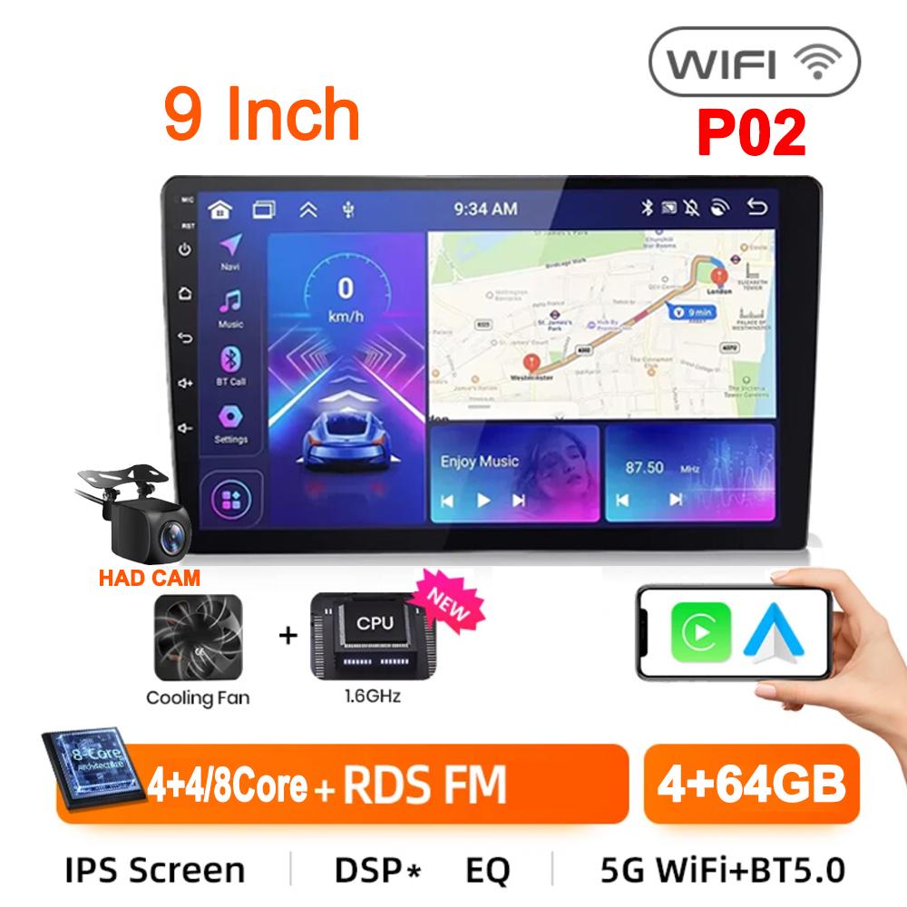 7"/9"/10“ 2 DIN Android 13 4/8Core 32G/64G Car Stereo Carplay Android Auto GPS Navigation Bluetooth FM RDS Radio WIFI Touchscree