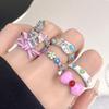 Enamel Oil Drop Flower Bow Personalized Snake Open Ring Cold Wind Niche Design Ring Woman
