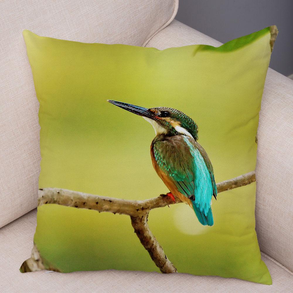 

Диван Главная Автомобильная наволочка Красочный цветок птица украшение милый чехол для подушки с дикой природой 40x40cm