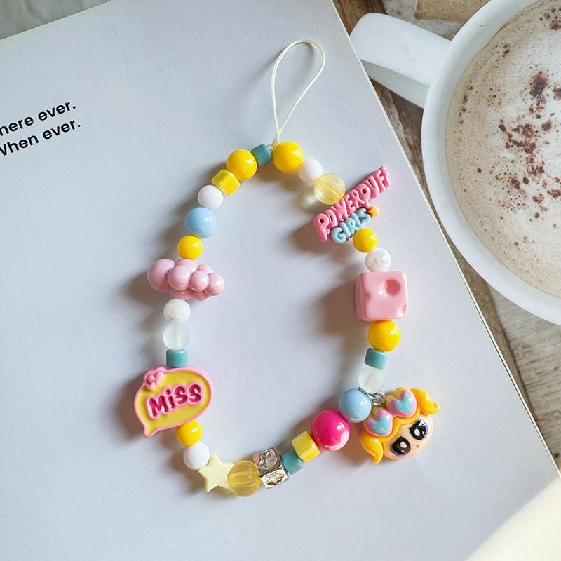 

Сладкие и милые розовые клубничные мобильные ремешки для телефона, цепочки для женщин, жемчужная цепочка, подвеска для телефона