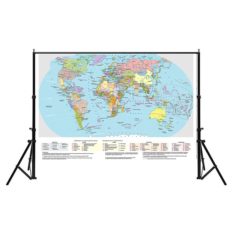 WCIC New Russian Map Series Background Cloth Political Distribution Map World Map