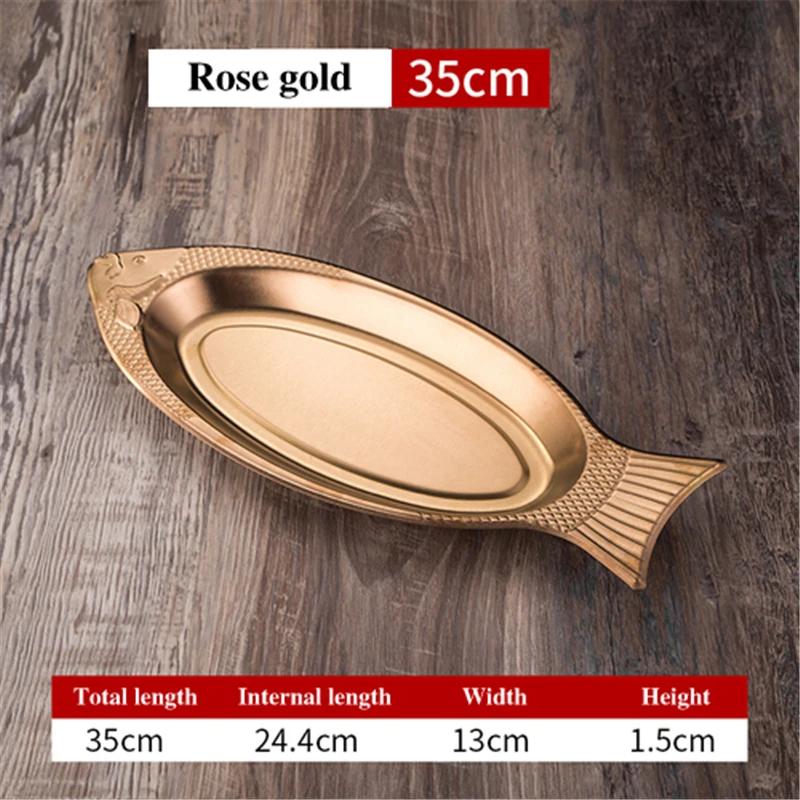 Korean Style Stainless Steel Plate Fish Dish Fish Shaped Plates Steamed Fish Creative Egg Plate Barbecue Plate Tray Plates
