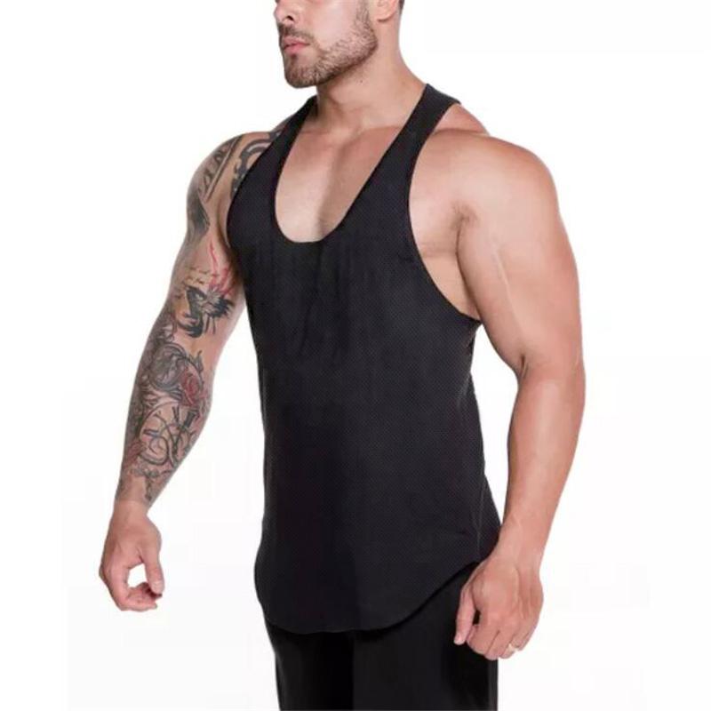 Muscleguys Fitnessstudio Tanktops Herren Bodybuilding Ärmelloses Shirt Sommer Netz Schnelltrocknend Atmungsaktiv Y-Rücken Muskel Westen Fitness Sport T-Shirts