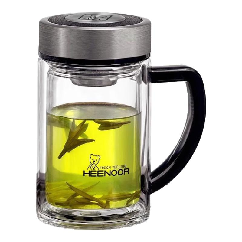 Heenoor Double-Layer Glass Mug with Tea Infuser