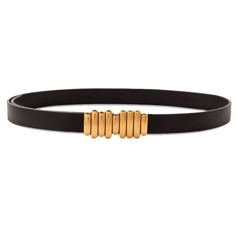 Timeless Womens Black Leather Waist Belt With Copper Buckle For Spring Summer Trends Fashion