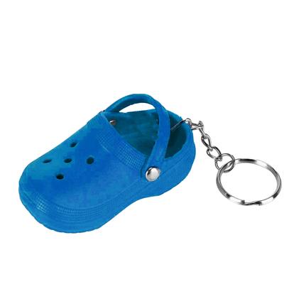 Portachiavi Mini Carino in Silicone Portatile a Forma di Pantofola per Zaino Borsa Regalo Blu Lago