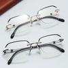 Fashion Business Reading Glasses Polygonal Rimless Farsighted Glasses Luxury High-definition Anti-blue Light Eyewear To +4.0