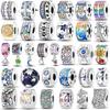 Silver Clasp 925 Silver CZ Pave Clip Charms Daisy Beads Stopper Safety Chain Fit Original Bangle Bracelet Jewelry Clip