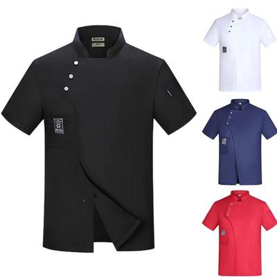 Koksjas met korte mouwen Heren Dames Keuken Kok Shirts Unisex Restaurant Ober Uniform Top