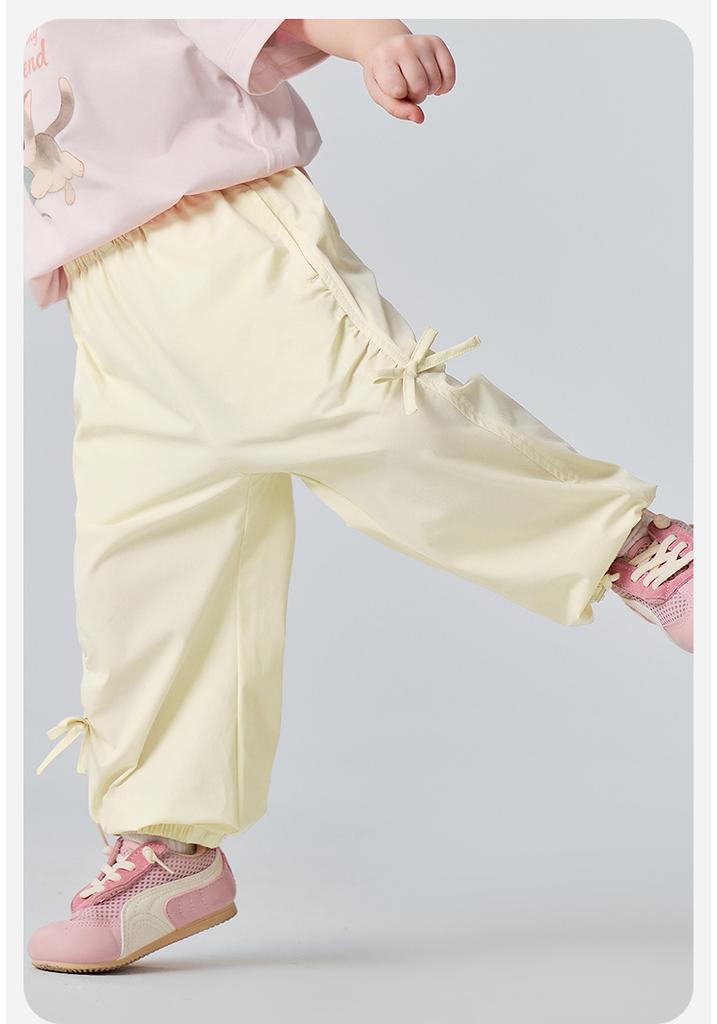 Mini Balabala Girls' Baby Pants Summer Quick Drying Sunscreen Cool Feeling Lightweight Mosquito Proof Pants Sweet Bow