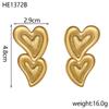 INSSGG Retro Double Heart Earrings: Titanium Steel, European & American Haute Couture Style.