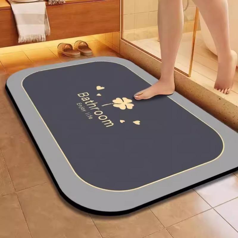 [Zweite Wasseraufnahme] Weiche Kieselgur Toilettenbodenmatte Schnelltrocknende saugfähige Badezimmer Anti-Rutsch-Matte Toilette Toilettenbodenmatte 40X60cm 15.7X23.6in