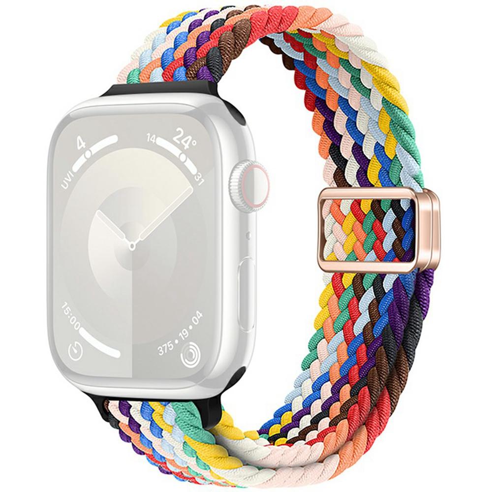 

KALEBOL Braided Watch Band for Apple Watch Series 11 10 42mm/9 8 7 41mm/SE3 SE2 SE 6 5 4 40mm/3 2 1 38mm Elastic Nylon Strap A