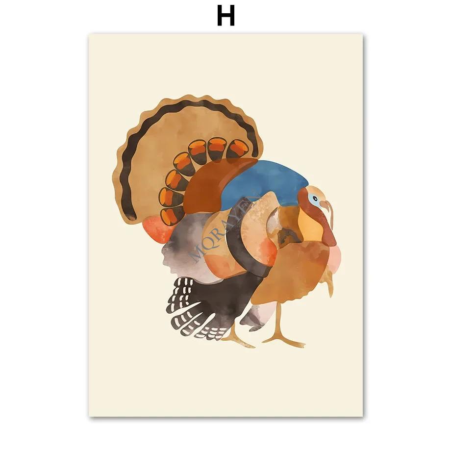 Quotes Autumn Posters Prints Canvas Painting Gallery Wall Art Pictures For Living Room Home Decor Fall Leaves Pumpkin Turkey Car