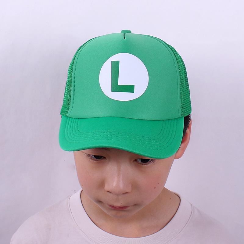 Kids Cartoon Protection Mario Sun Mesh Cap Breathable Shade Hat